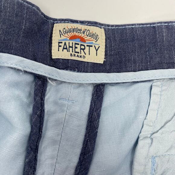 Faherty Mens Sz33 Light Blue Cotton‎ Shorts - Picture 3 of 7